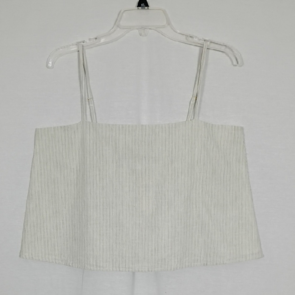 Z Supply Cream Striped Crop Tank Top